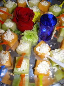 Melon Cups with greek feta